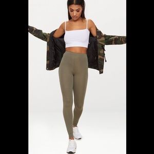 Pretty Little Thing Basic Olive Leggings